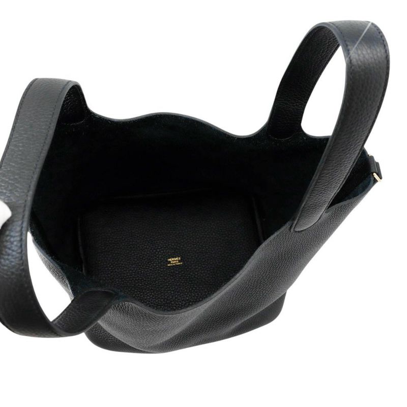 エルメス ハンドバッグ ピコタンロックMM ブラック/ゴールド金具 トリヨンクレマンス W刻印 黒