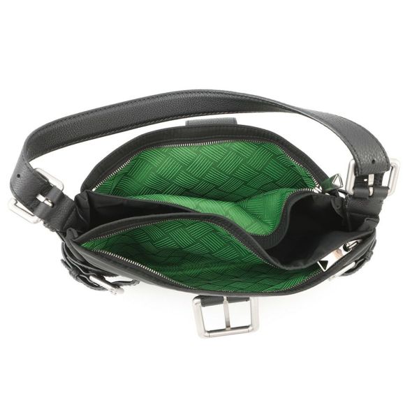 ボッテガヴェネタ ショルダーバッグ バックル フラップバッグ 691409 BOTTEGA VENETA ワンショルダー 黒