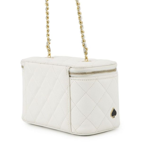 シャネル チェーンショルダーバッグ バニティ ココマーク マトラッセ トランプ キャビアスキン AP3079 白