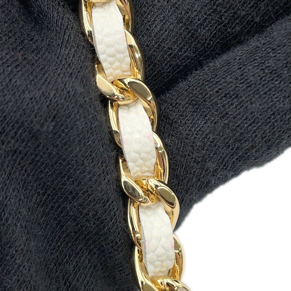 シャネル チェーンショルダーバッグ バニティ ココマーク マトラッセ トランプ キャビアスキン AP3079 白