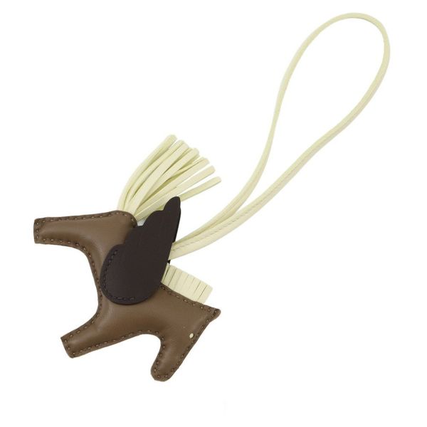 エルメス バッグチャーム ロデオPM ペガサス エトゥープ/ジョーヌミルトン/ルージュセリエ ラムスキン W刻印