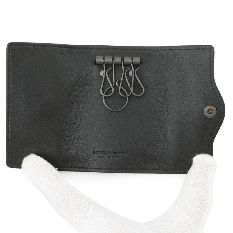 ボッテガヴェネタ キーケース 4連 イントレチャート 339336 BOTTEGA VENETA メンズ 黒