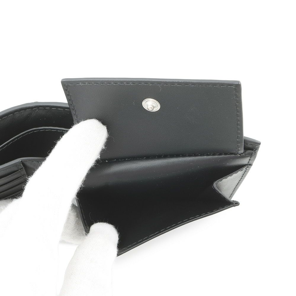 ボッテガヴェネタ 二つ折り財布 イントレチャート レザー 749412 BOTTEGA VENETA メンズ 黒