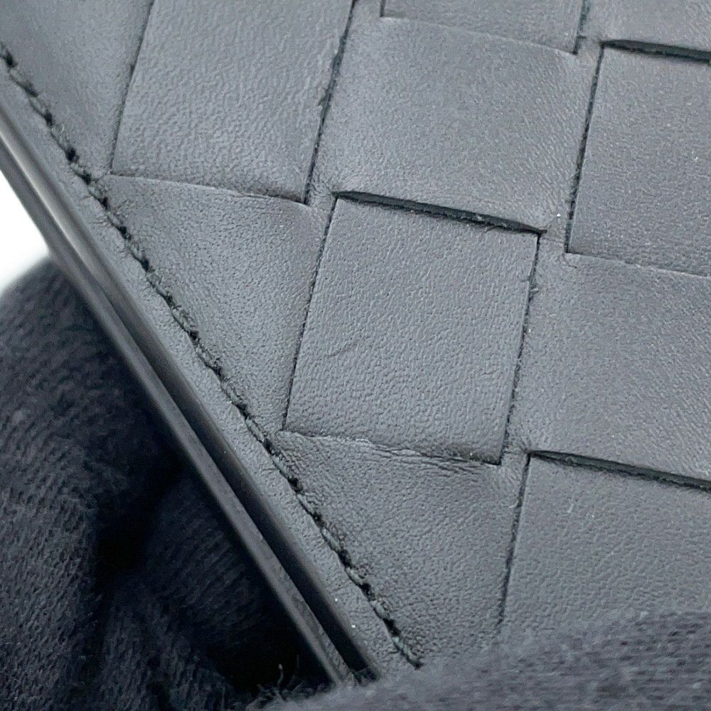 ボッテガヴェネタ 二つ折り財布 イントレチャート レザー 749412 BOTTEGA VENETA メンズ 黒