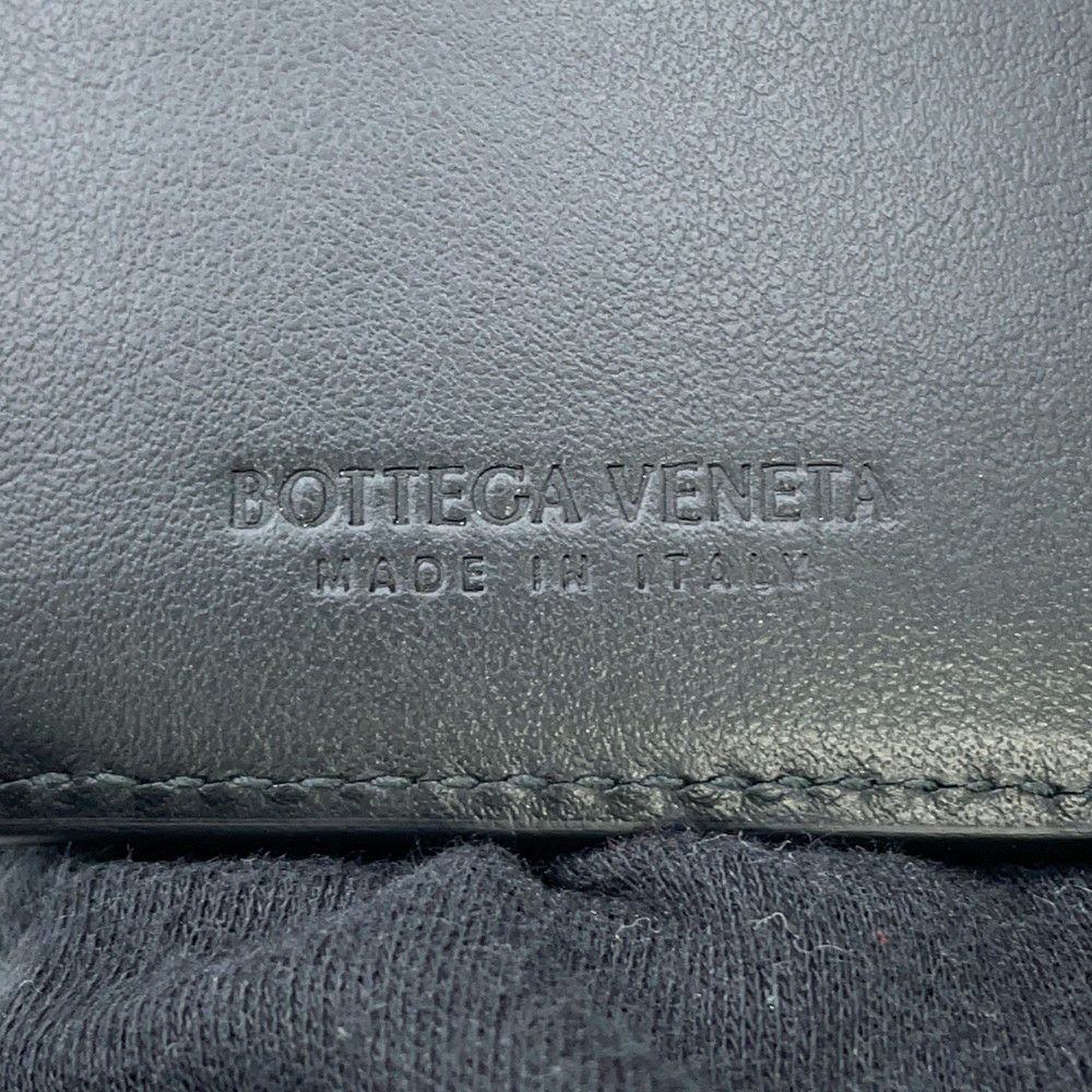 ボッテガヴェネタ 二つ折り財布 イントレチャート レザー 749412 BOTTEGA VENETA メンズ 黒