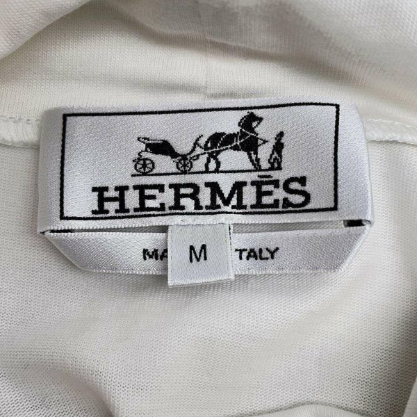 エルメス ロングTシャツ タートルネック ロングスリーブ コットン メンズサイズM HERMES アパレル 白