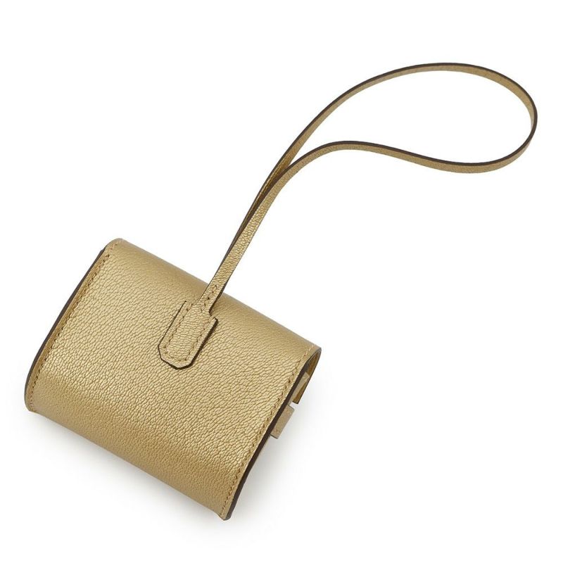 エルメス バッグチャーム ケリー フェスティバル ドレ/シャンパンゴールド金具 シェブルシャムキラ W刻印 シェーブル