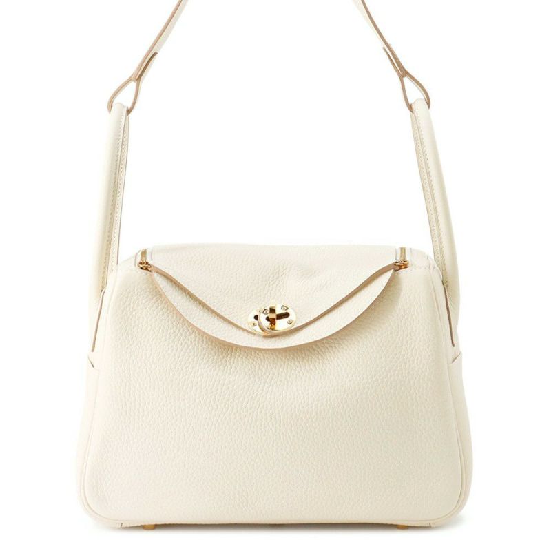 エルメス ハンドバッグ リンディ26  クレ/ゴールド金具 トリヨンクレマンス K刻印 2wayショルダー