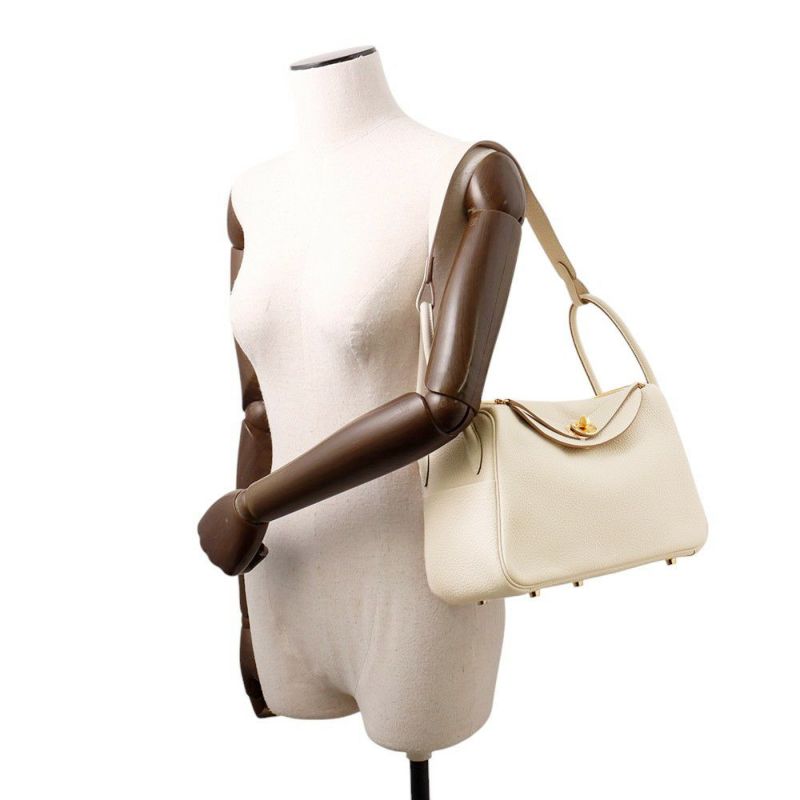 エルメス ハンドバッグ リンディ26  クレ/ゴールド金具 トリヨンクレマンス K刻印 2wayショルダー
