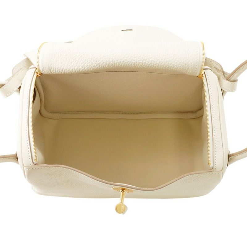 エルメス ハンドバッグ リンディ26  クレ/ゴールド金具 トリヨンクレマンス K刻印 2wayショルダー