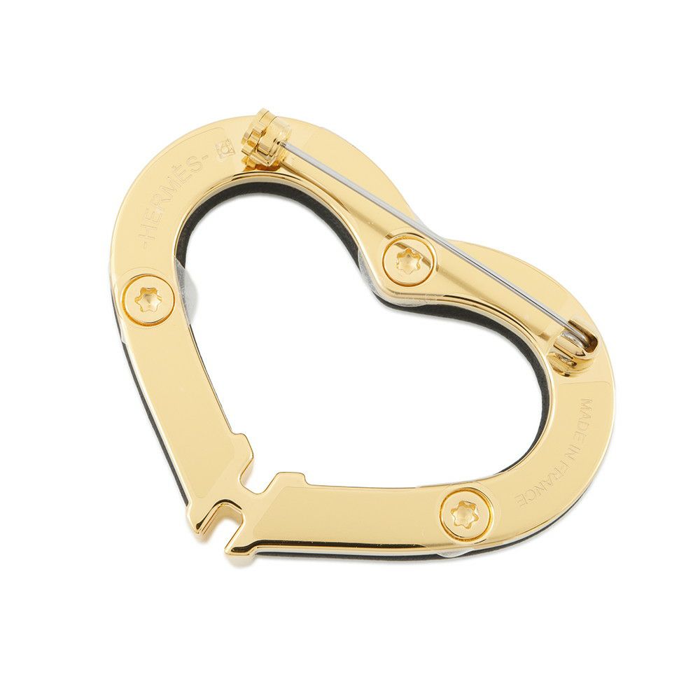 エルメス ブローチ オ・クール・デュ・フォーブル ブラック/ゴールド金具 スイフト HERMES アクセサリー 黒