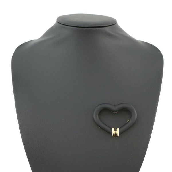 エルメス ブローチ オ・クール・デュ・フォーブル ブラック/ゴールド金具 スイフト HERMES アクセサリー 黒