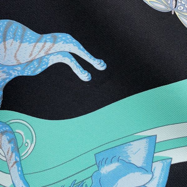 エルメス スカーフ カレ90 エルメス・ストーリー Hermes Story HERMES シルクツイル 2022年春 黒