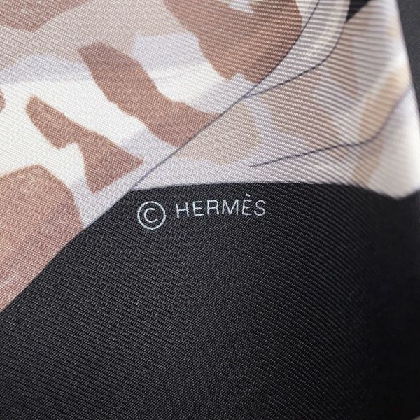 エルメス スカーフ カレ90 エルメス・ストーリー Hermes Story HERMES シルクツイル 2022年春 黒