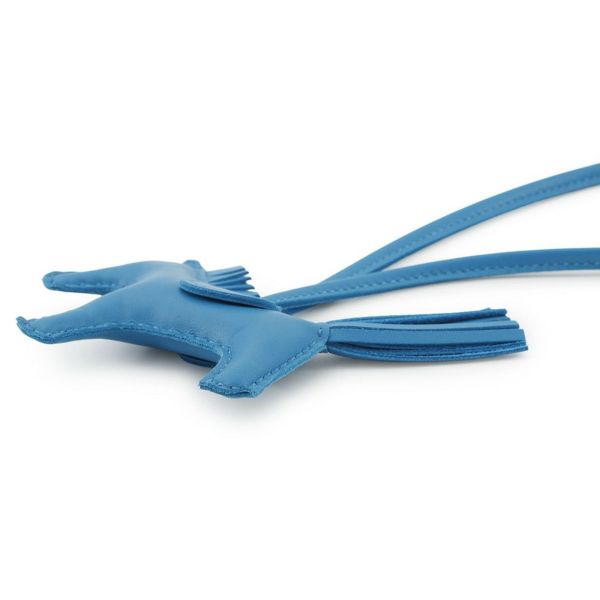 エルメス バッグチャーム ロデオ PM ブルーザンジバル ラムスキン U刻印 HERMES チャーム