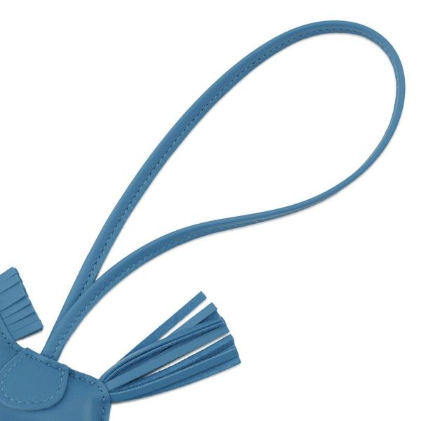 エルメス バッグチャーム ロデオ PM ブルーザンジバル ラムスキン U刻印 HERMES チャーム