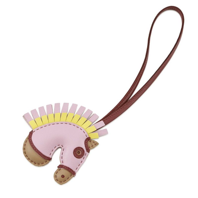 エルメス バッグチャーム ジージー カマイユ モーヴシルベストル/チャイ/ルージュグレナ ラムスキン U刻印