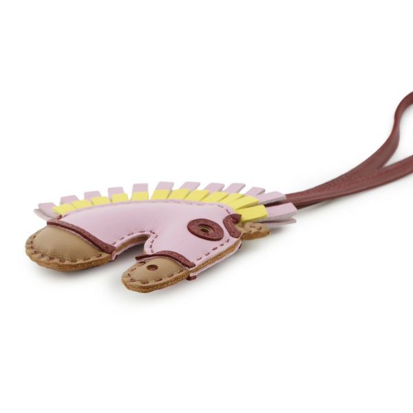 エルメス バッグチャーム ジージー カマイユ モーヴシルベストル/チャイ/ルージュグレナ ラムスキン U刻印