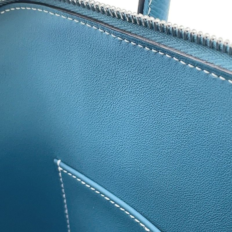 エルメス ハンドバッグ ボリード1923 30 ニューブルージーン/シルバー金具 エプソン W刻印 2wayショルダー