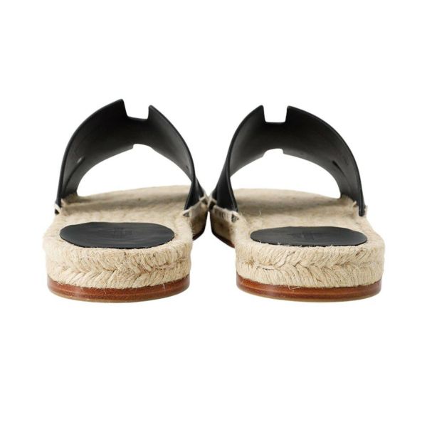 エルメス サンダル アンティグア エスパドリーユ レザー レディースサイズ39 HERMES 靴 黒