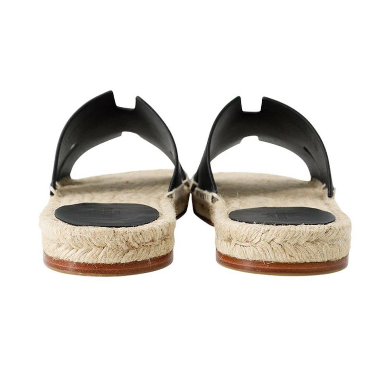 エルメス サンダル アンティグア エスパドリーユ レザー レディースサイズ39 HERMES 靴 黒