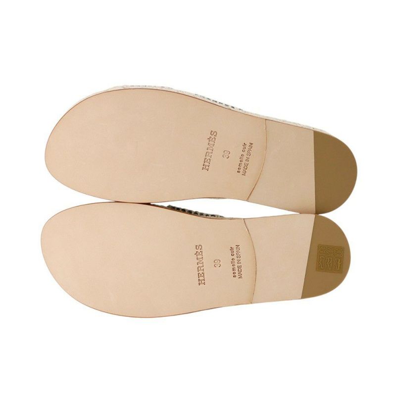 エルメス サンダル アンティグア エスパドリーユ レザー レディースサイズ39 HERMES 靴 黒