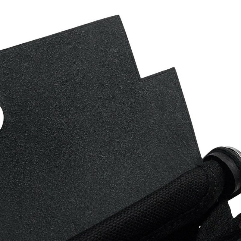 エルメス ショルダーバッグ エールバッグジップ ミニ ブラック/シルバー金具 トワルミリタリー/ヴァッシュハンター W刻印 黒