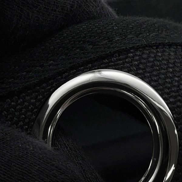 エルメス ショルダーバッグ エールバッグジップ ミニ ブラック/シルバー金具 トワルミリタリー/ヴァッシュハンター W刻印 黒