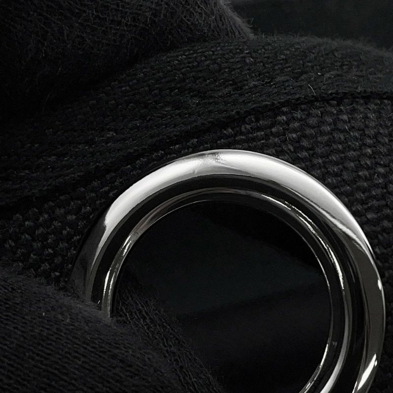 エルメス ショルダーバッグ エールバッグジップ ミニ ブラック/シルバー金具 トワルミリタリー/ヴァッシュハンター W刻印 黒