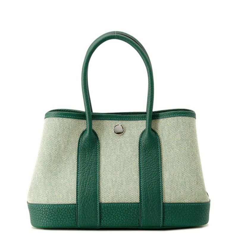 エルメス トートバッグ ネオ・ガーデン 23 ガーデンパーティ  エクリュ/ヴェールモワイヤン/シルバー金具 ネゴンダ/トワルアッシュ K刻印