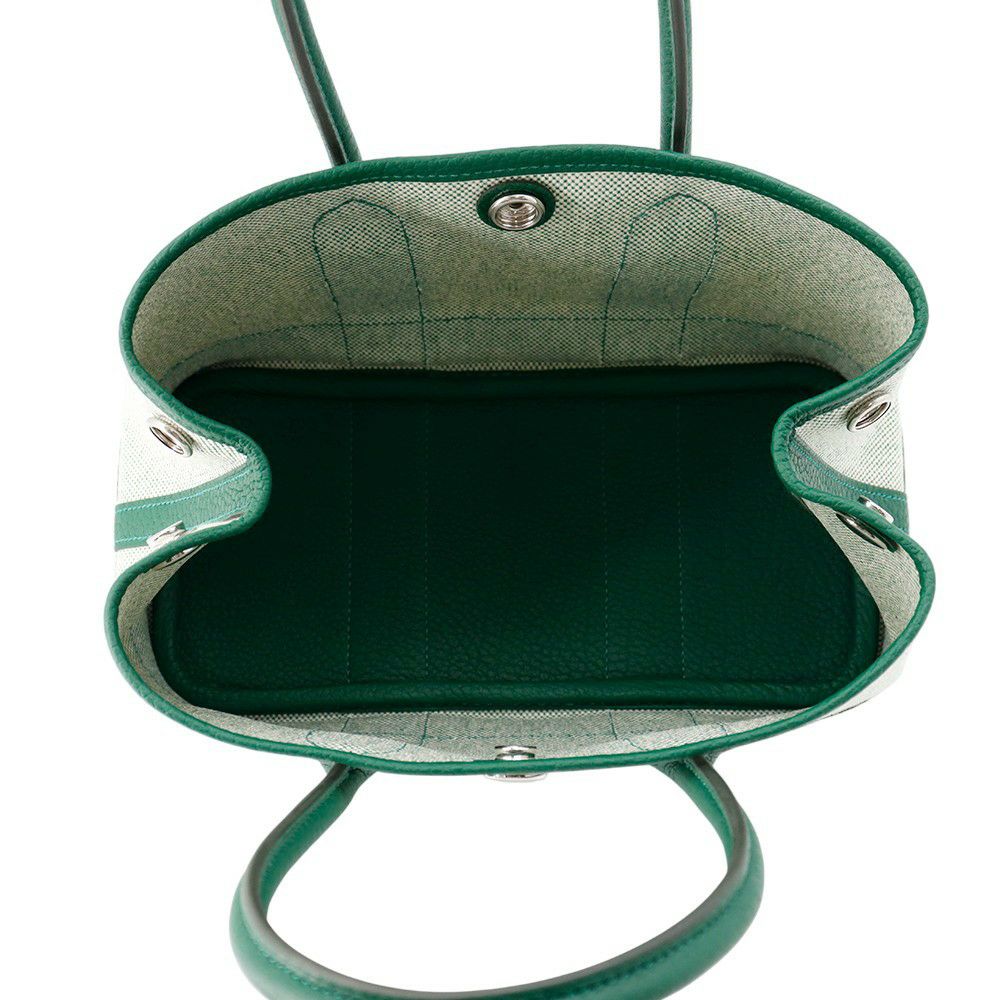 エルメス トートバッグ ネオ・ガーデン 23 ガーデンパーティ  エクリュ/ヴェールモワイヤン/シルバー金具 ネゴンダ/トワルアッシュ K刻印