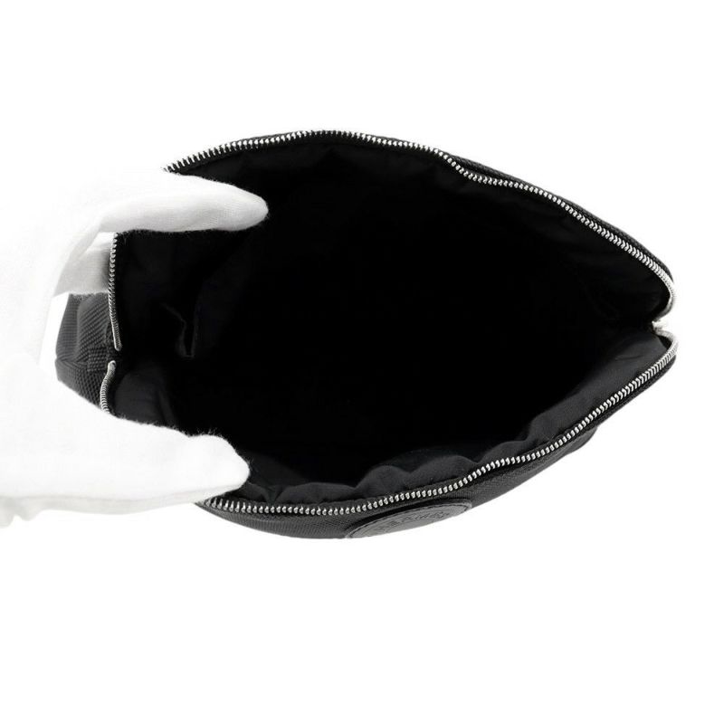 エルメス シューズケアセット ボリードポーチ ブラック/シルバー金具 キャンバス HERMES 黒