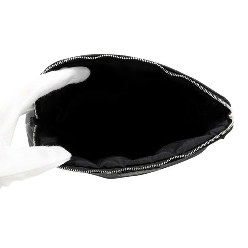 エルメス シューズケアセット ボリードポーチ ブラック/シルバー金具 キャンバス HERMES 黒