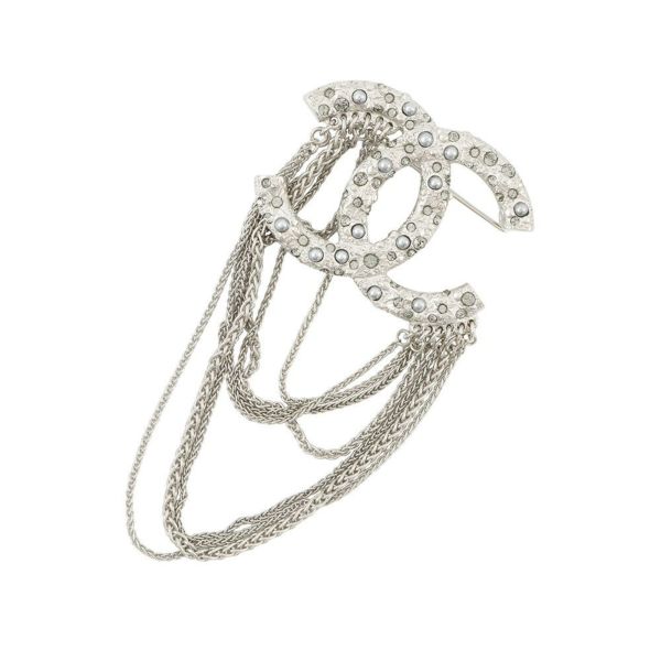 シャネル ブローチ ココマーク チェーン フェイクパール ラインストーン A18A CHANEL アクセサリー