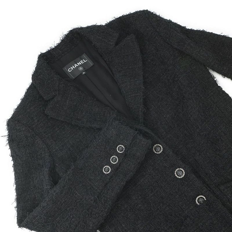 シャネル ジャケット ココマーク ライオンヘッドボタン ツイード レディースサイズ36 P72390 CHANEL 黒