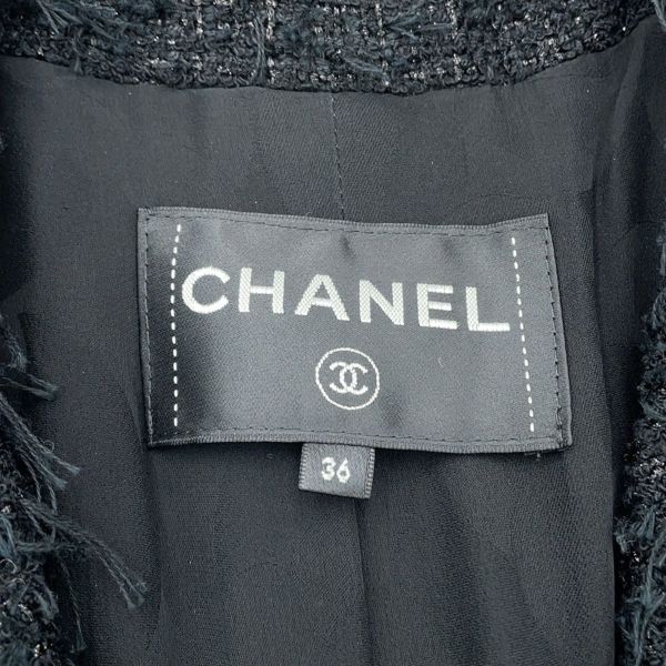 シャネル ジャケット ココマーク ライオンヘッドボタン ツイード レディースサイズ36 P72390 CHANEL 黒