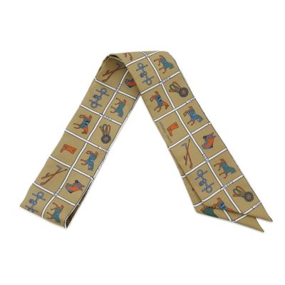 エルメス スカーフ ツイリー ブリッド ア ブロック 詩的な目録 Twilly 《ブリッド・ア・ブロック/詩的な目録》 - ホワイト | Hermès