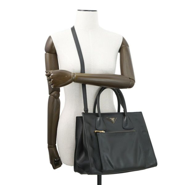 プラダ ハンドバッグ トライアングルロゴ レザー BN2626 PRADA 2way 黒