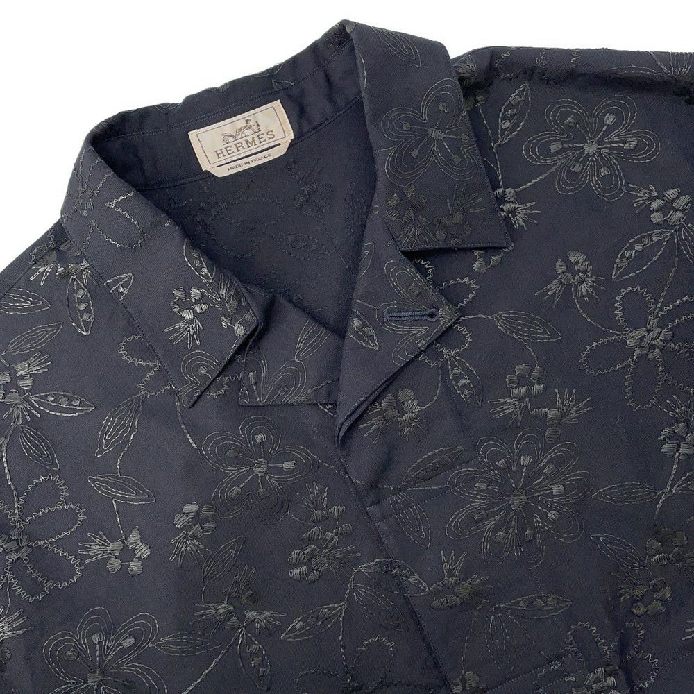 エルメス 半袖シャツ フルールテクニック ショートスリーブ オーバーシャツ メンズサイズ52 HERMES アパレル