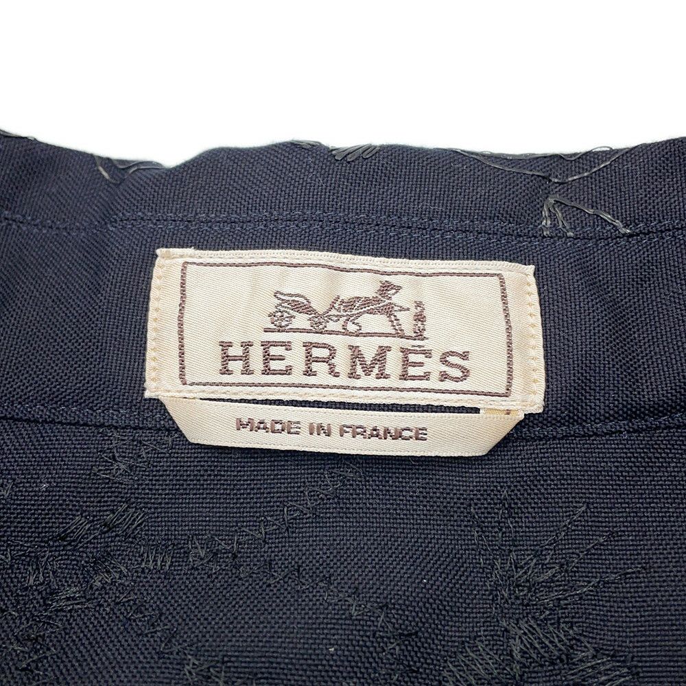 エルメス 半袖シャツ フルールテクニック ショートスリーブ オーバーシャツ メンズサイズ52 HERMES アパレル