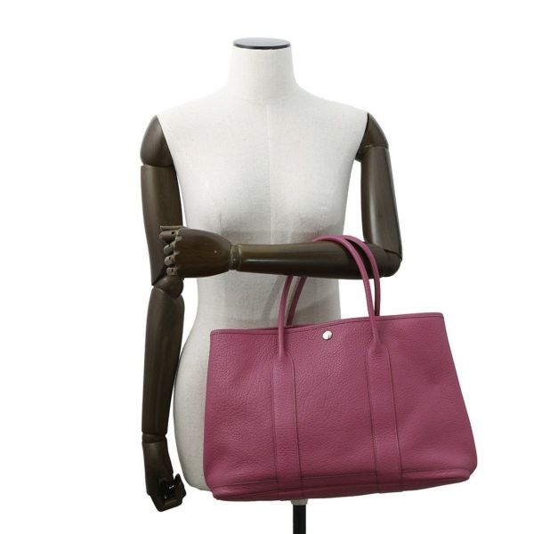 エルメス トートバッグ ガーデンパーティPM トスカ/シルバー金具 ネゴンダ □P刻印
