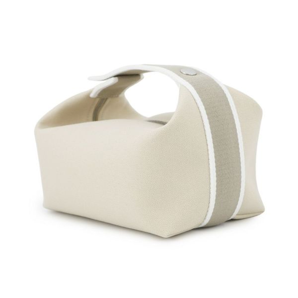 エルメス ポーチ ブリッド・ア・ブラックPM ベージュ/シルバー金具 キャンバス HERMES バッグ 小物入れ