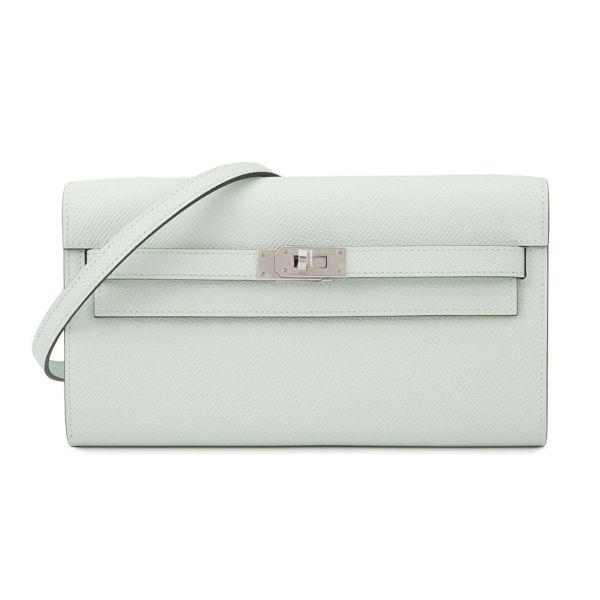 エルメス ケリーウォレット ロング トゥーゴー ヴェールペパーミント/シルバー金具 エプソン K刻印 HERMES 財布