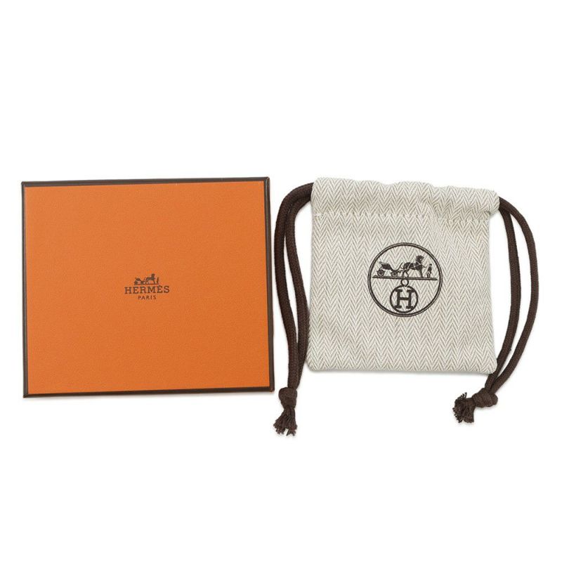 エルメス バレッタ エブリンPM オランジュ・フィールド/シルバー金具 スイフト HERMES ヘアアクセサリー