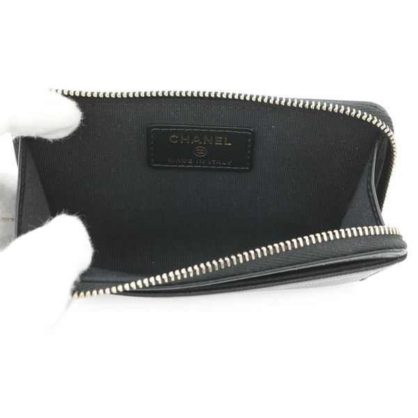 シャネル コインケース ココマーク フラグメント キャビアスキン AP4661 CHANEL 財布 黒