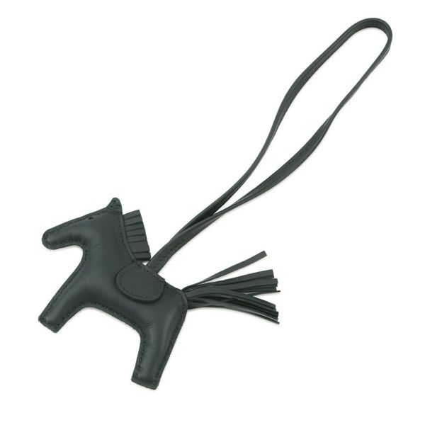 エルメス バッグチャーム ロデオ PM マラカイト ラムスキン C刻印 HERMES チャーム