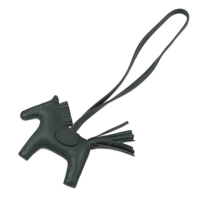 エルメス バッグチャーム ロデオ PM マラカイト ラムスキン C刻印 HERMES チャーム