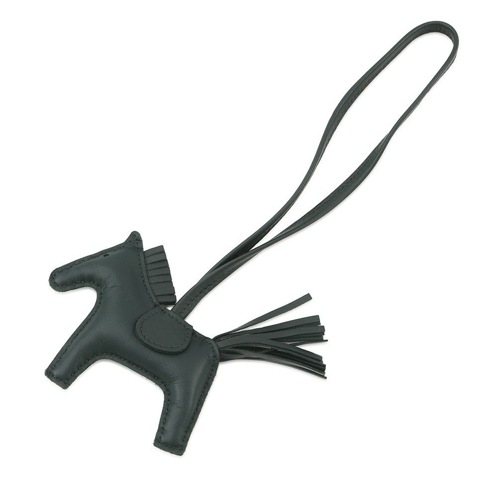 エルメス バッグチャーム ロデオ PM マラカイト ラムスキン C刻印 HERMES チャーム