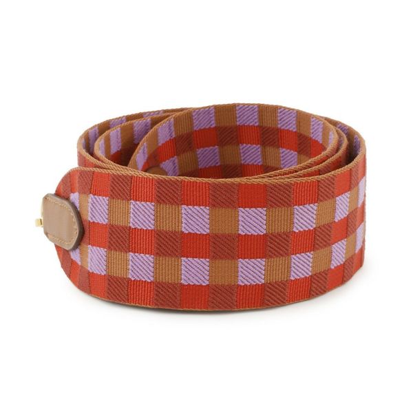 エルメス ストラップ バンドリエール サングル マキシカドリーユ カプシーヌ/パルム/ルージュデュセス/ゴールド/ゴールド金具 Z刻印