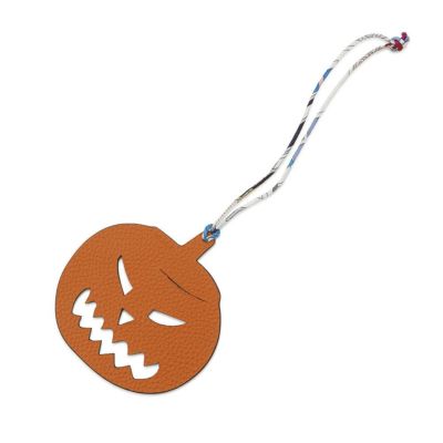 エルメス バッグチャーム シュエット ナタ/ベージュマルファ/ブラック